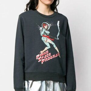 Pinko Women's Navy Pinko Space Program Long Sleeve Sweatshirt Size L
